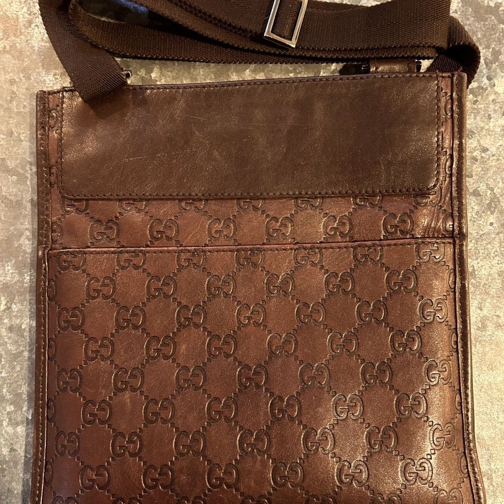 Vintage GUCCI Rare Monogram Crossbody Messenger Bag